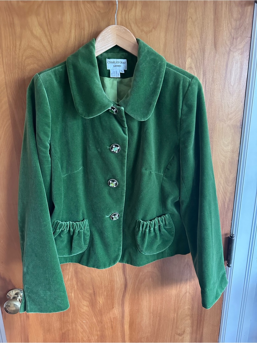 Charles Gray Green Velvet Women's Blazer